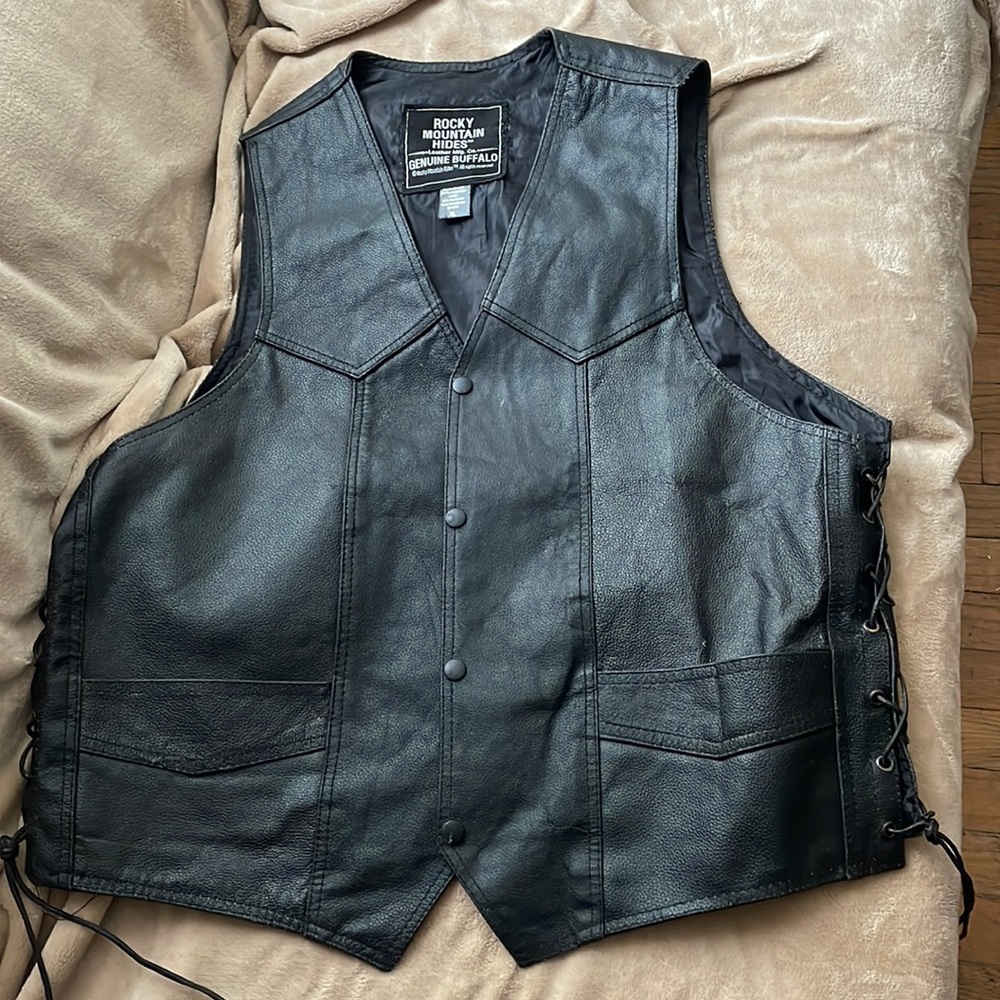 Rocky Mountain Hides genuine buffalo leather vest